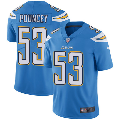 Personalized Chargers #53 Mike Pouncey Electric Blue Alternate Youth Stitched NFL Untouchable Limited Jersey