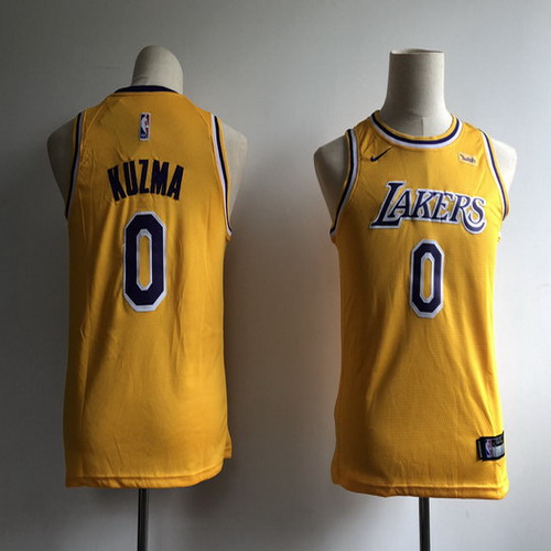 Personalized Youth Lakers 0 Kyle Kuzma Gold Youth 2018-19 Swingman Jersey