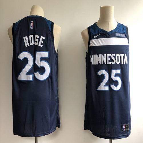 Personalized Timberwolves 25 Derrick Rose Navy Swingman Jersey
