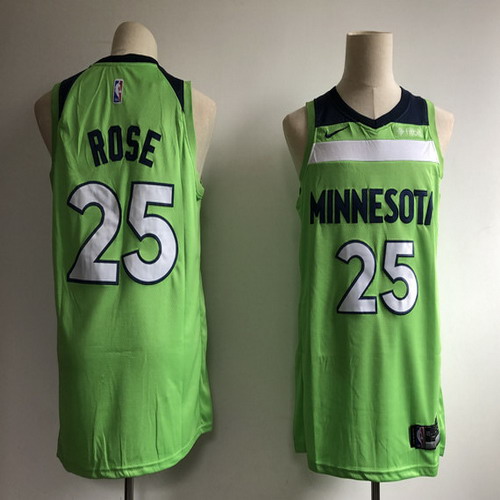 Personalized Timberwolves 25 Derrick Rose Green Swingman Jersey