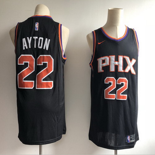 Personalized Suns 22 Deandre Ayton Black Swingman Jersey