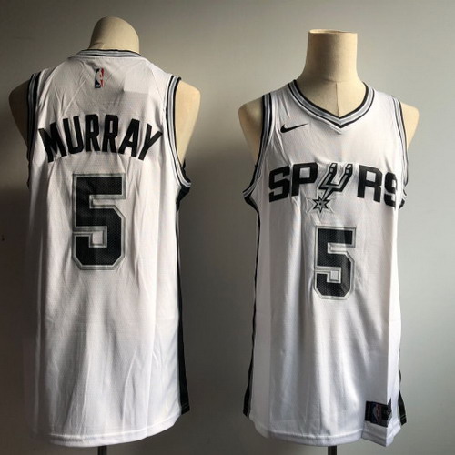 Personalized Spurs 5 Dejounte Murray White Swingman Jersey