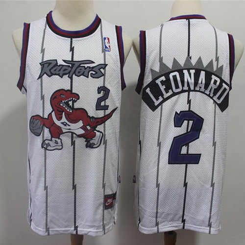 Personalized Raptors 2 Kawhi Leonard White Hardwood Classics Jersey