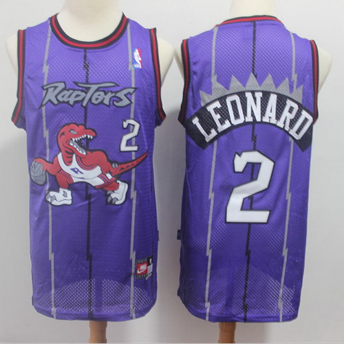 Personalized Raptors 2 Kawhi Leonard Purple Hardwood Classics Jersey