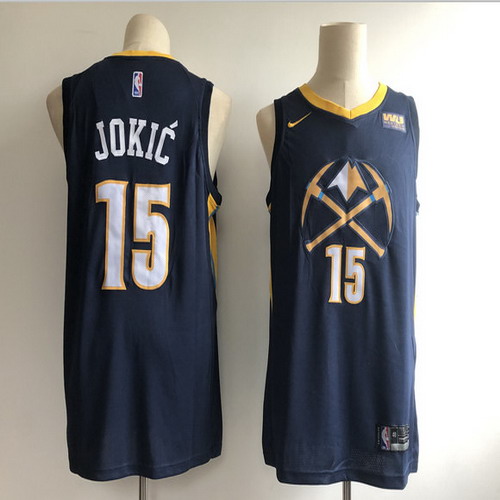 Personalized Nuggets 15 Nikola Jokic Navy 2018-19 City Edition Swingman Jersey