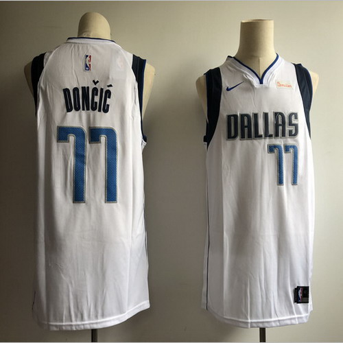 Personalized Mavericks 77 Luka Doncic White Swingman Jersey