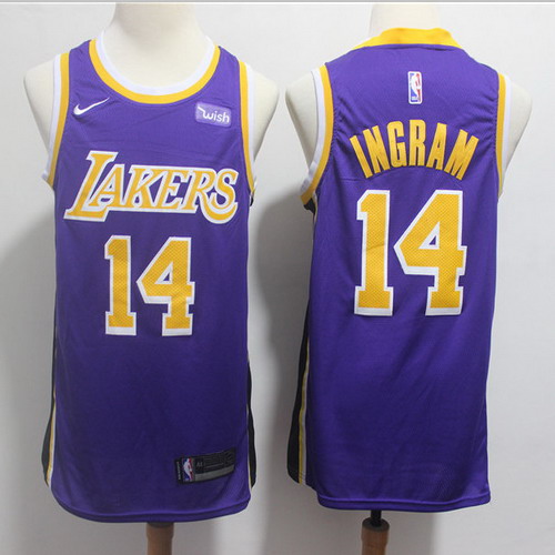 Personalized Lakers 14 Brandon Ingram Purple 2018-19 Swingman Jersey