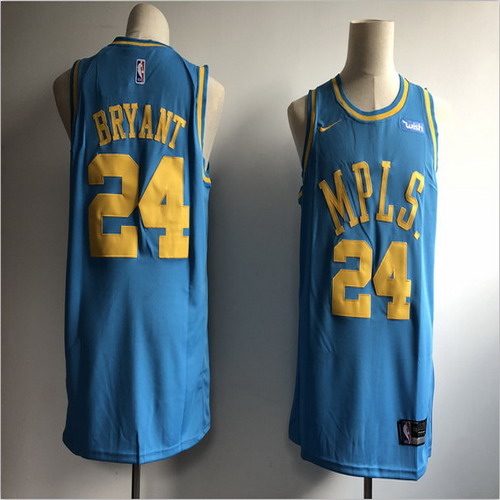 Personalized Lakers 24 Kobe Bryant Light Blue Throwback Swingman Jersey