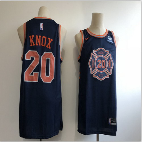 Personalized Knicks 20 Kevin Knox Navy 2018-19 City Edition Swingman Jersey