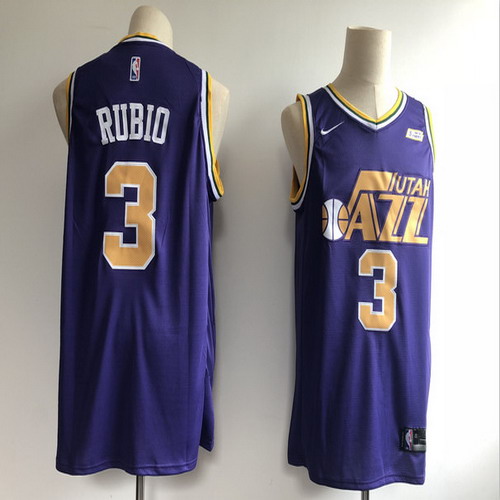Personalized Jazz 3 Ricky Rubio Purple Swingman Jersey
