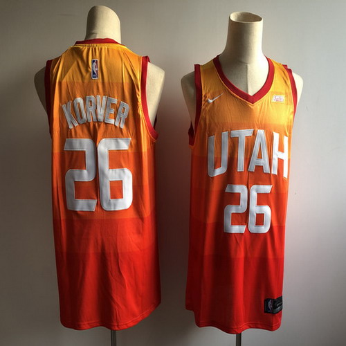 Personalized Jazz 25 Kyle Korver Orange 2018-19 City Edition Swingman Jersey
