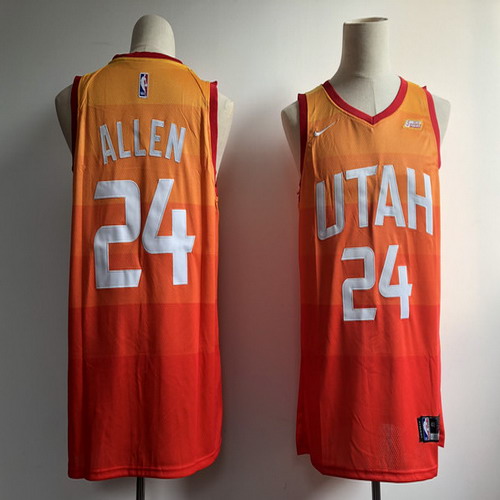 Personalized Jazz 24 Grayson Allen Orange 2018-19 City Edition Swingman Jersey
