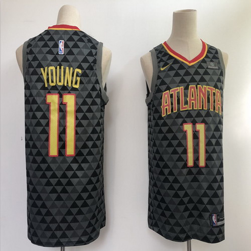 Personalized Hawks 11 Trae Young Black Swingman Jersey