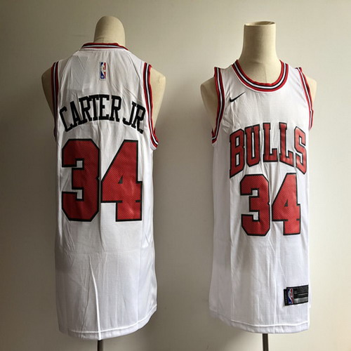 Personalized Bulls 34 Wendell Carter Jr. White Swingman Jersey