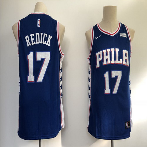 Personalized 76ers 17 JJ Redick Blue Swingman Jersey