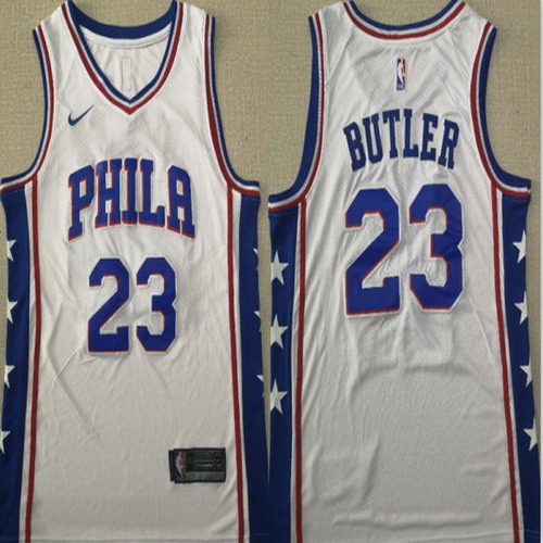 Personalized 76ers 23 Jimmy Butler White Swingman Jersey