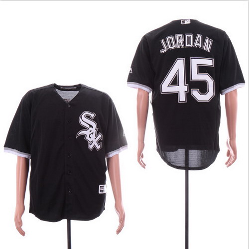 Personalized White Sox 45 Michael Jordan Black Cool Base Jersey