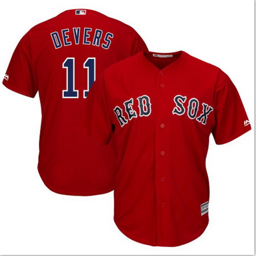 Personalized Red Sox 11 Rafael Denvers Red Cool Base Jersey