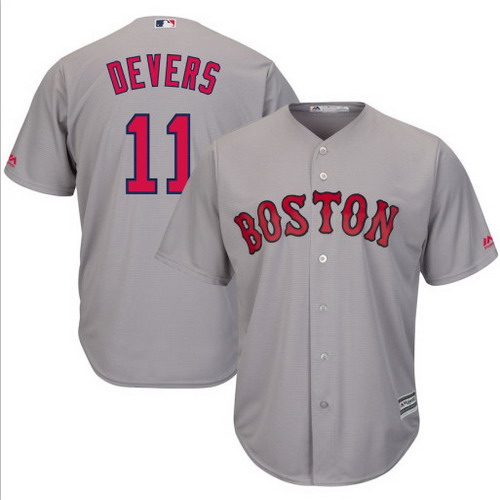 Personalized Red Sox 11 Rafael Denvers Gray Cool Base Jersey