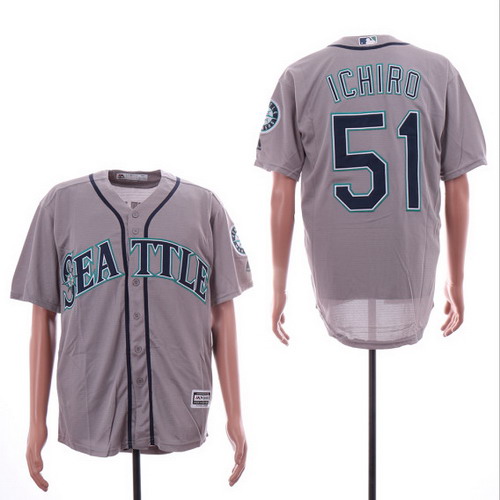Personalized Mariners 51 Ichiro Suzuki Gray Cool Base Jersey