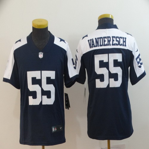 Personalized Youth Cowboys 55 Leighton Vander Esch Navy Alternate Youth Untouchable Limited Jersey