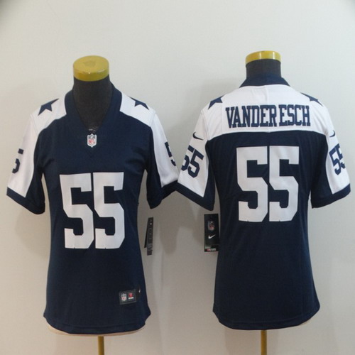Personalized Women Cowboys 55 Leighton Vander Esch Navy Alternate Women Untouchable Limited Jersey
