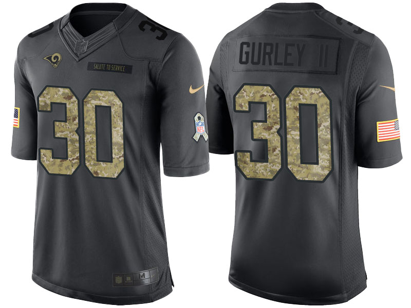 Personalized Rams 30 Todd Gurley II Anthracite Salute To Service Limited Jersey