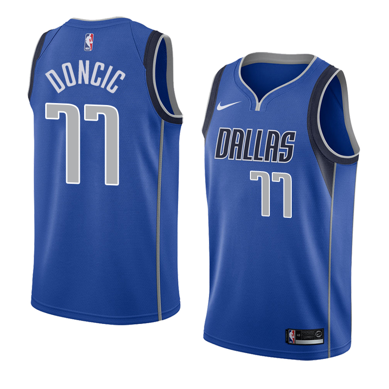 Personalized Youth Mavericks 77 Luka Doncic Royal Youth Swingman Jersey