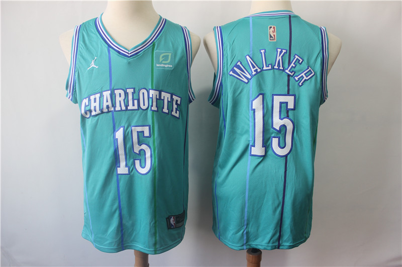 Personalized Hornets 15 Kemba Walker Teal Throwback Jordan Brand Swingman Jersey