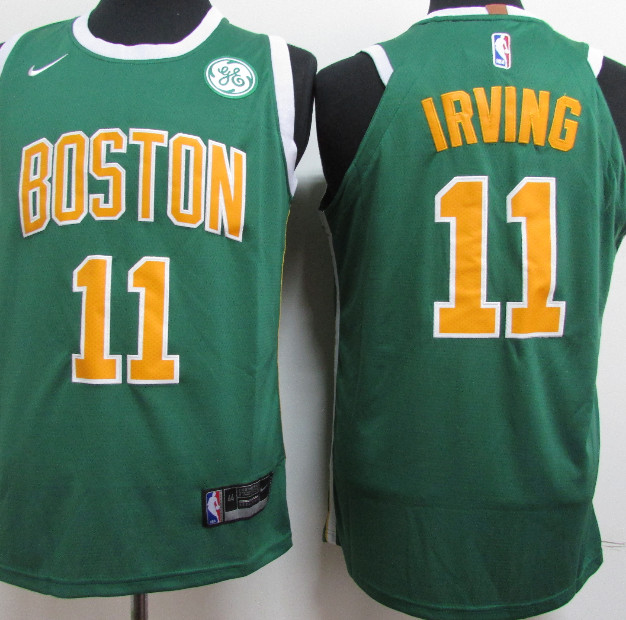 Personalized Celtics 11 Kyrie Irving Green 2018-19 Earned Edition Authentic Jersey