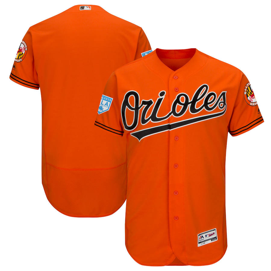 Personalized Orioles Orange 2019 Spring Training Flexbase Jersey