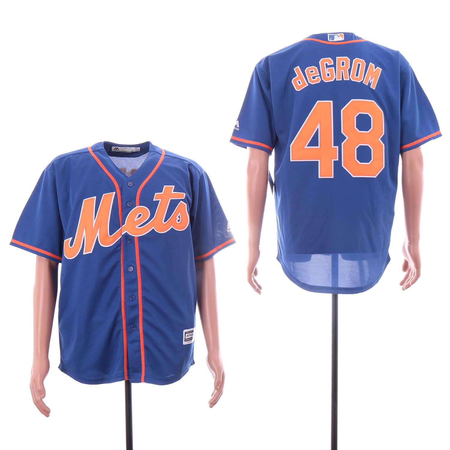 Personalized Mets 48 Jacob DeGrom Royal Cool Base Jersey