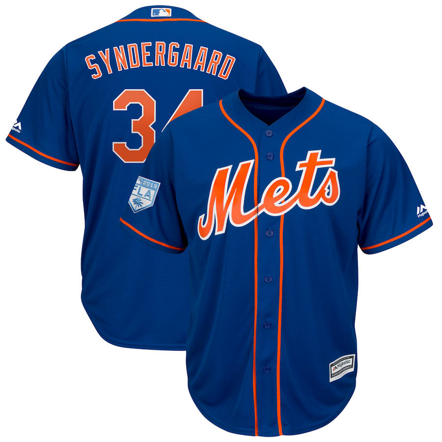 Personalized Mets 34 Noah Syndergaard Royal 2019 Spring Training Cool Base Jersey