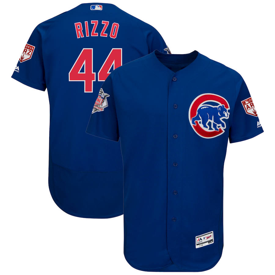 Personalized Cubs 44 Anthony Rizzo Royal 2019 Spring Training Flexbase Jersey