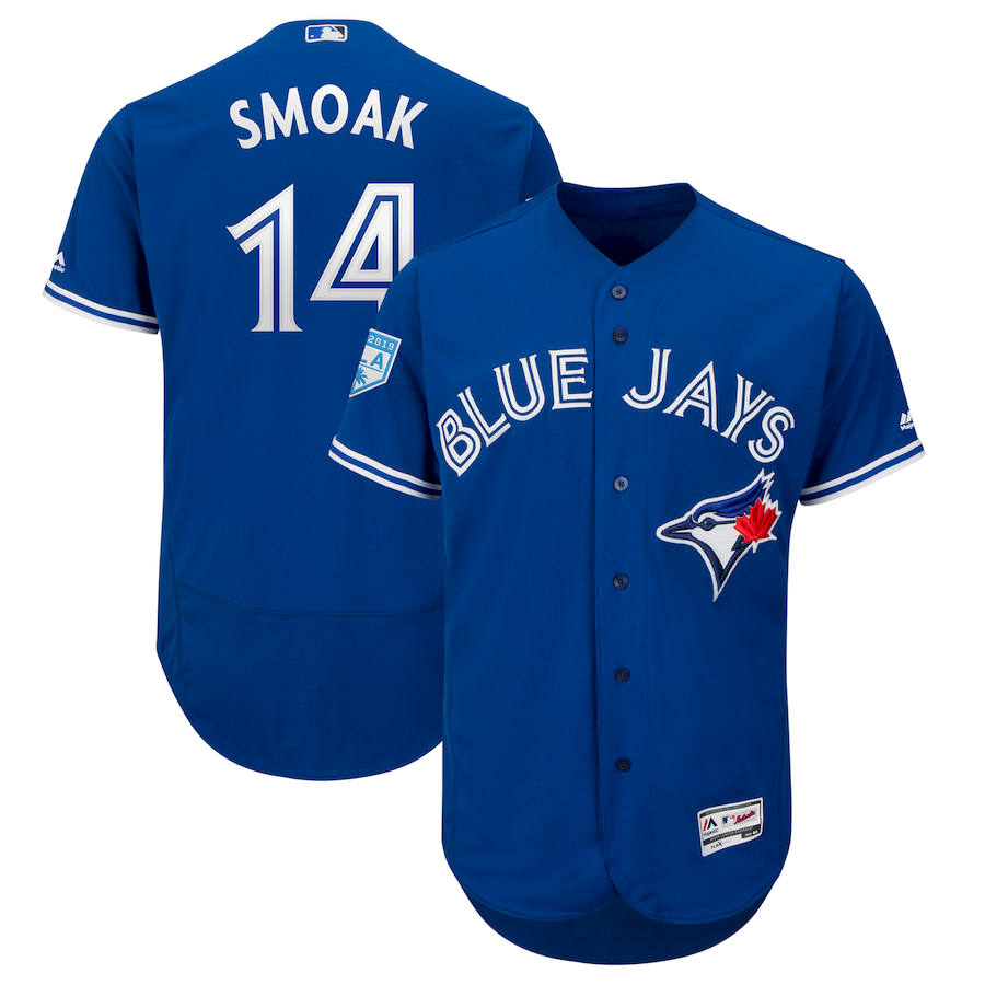 Personalized Blue Jays 14 Justin Smoak Royal 2019 Spring Training Flexbase Jersey
