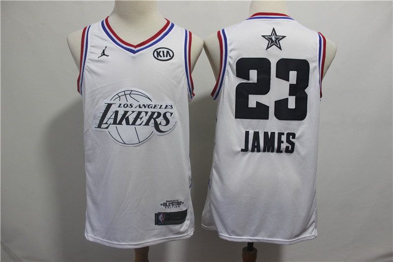 Personalized Lakers 23 Lebron James White 2019 NBA All-Star Game Jordan Brand Swingman Jersey