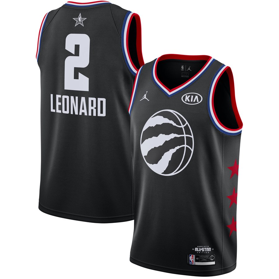 Personalized Raptors 2 Kawhi Leonard Black 2019 NBA All-Star Game Jordan Brand Swingman Jersey