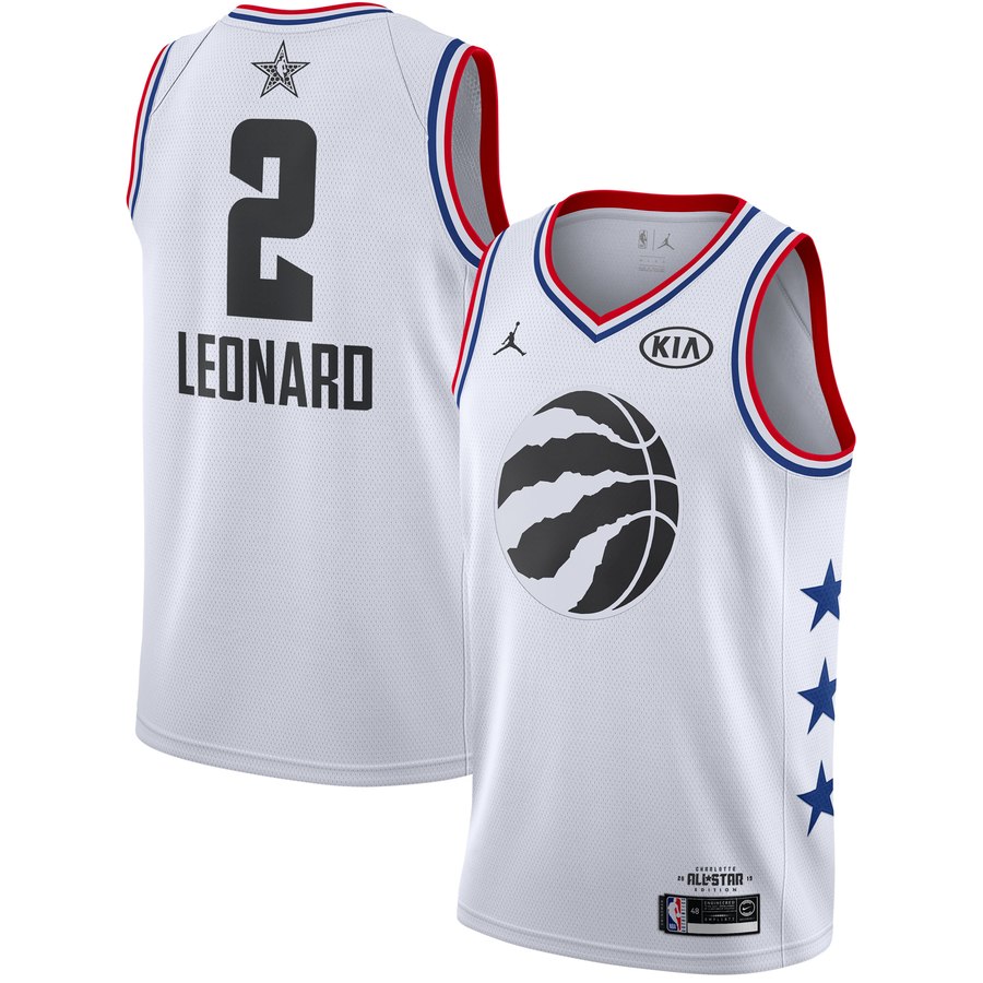Personalized Raptors 2 Kawhi Leonard White 2019 NBA All-Star Game Jordan Brand Swingman Jersey