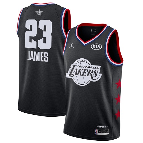 Personalized Lakers #23 LeBron James Black Basketball Jordan Swingman 2019 All-Star Game Jersey