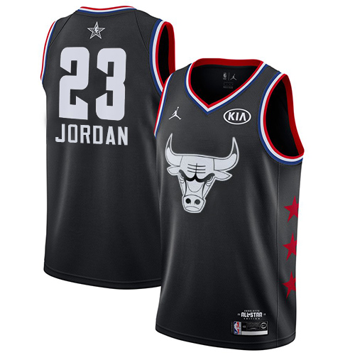 Personalized Bulls #23 Michael Jordan Black Basketball Jordan Swingman 2019 All-Star Game Jersey