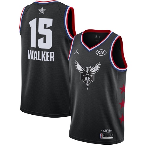 Personalized Hornets #15 Kemba Walker Black Basketball Jordan Swingman 2019 All-Star Game Jersey