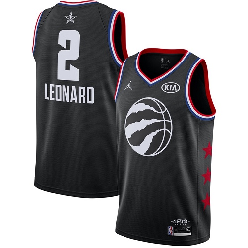 Personalized Raptors #2 Kawhi Leonard Black Basketball Jordan Swingman 2019 All-Star Game Jersey