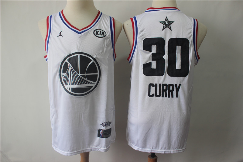 Personalized Warriors 30 Stephen Curry White 2019 NBA All-Star Game Jordan Brand Swingman Jersey