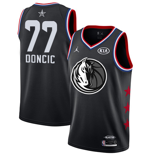 Personalized Mavericks #77 Luka Doncic Black Basketball Jordan Swingman 2019 All-Star Game Jersey