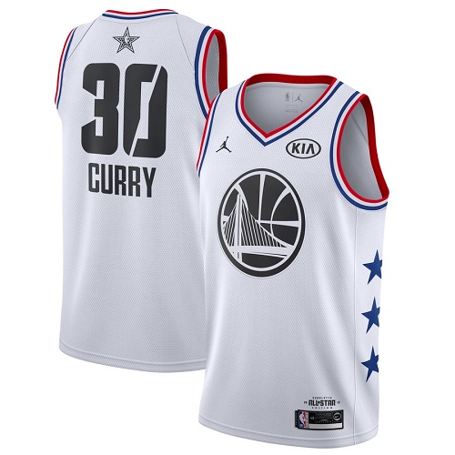 Personalized Warriors #30 Stephen Curry White Basketball Jordan Swingman 2019 All-Star Game Jersey