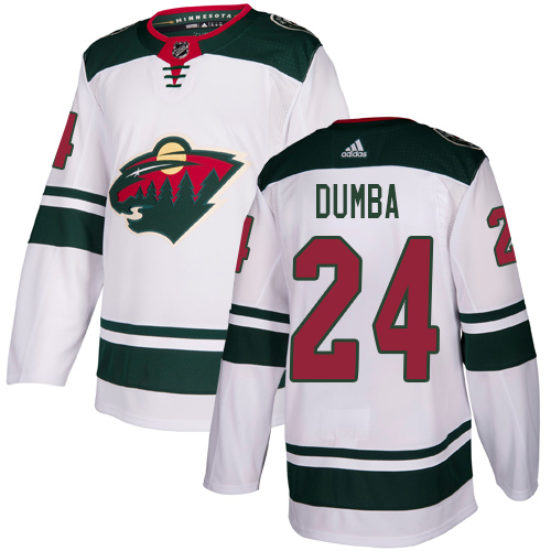 Personalized Wild #24 Matt Dumba White Road Authentic Stitched Hockey Jersey