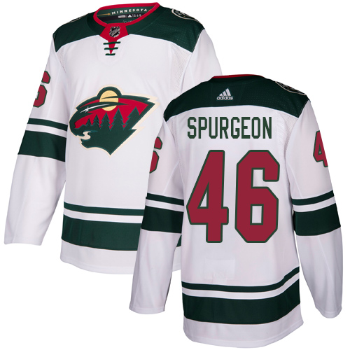 Personalized Wild #46 Jared Spurgeon White Road Authentic Stitched Hockey Jersey