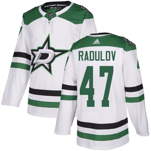 Personalized Stars #47 Alexander Radulov White Road Authentic Stitched Hockey Jersey