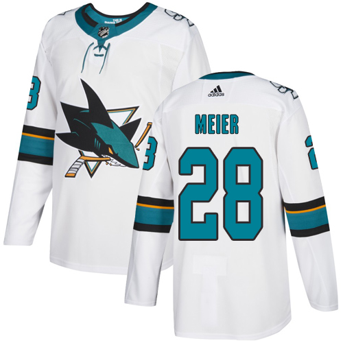 Personalized Sharks #28 Timo Meier White Road Authentic Stitched Hockey Jersey