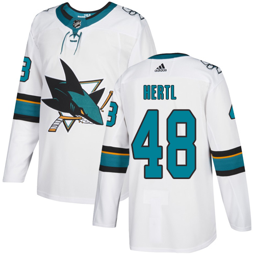 Personalized Sharks #48 Tomas Hertl White Road Authentic Stitched Hockey Jersey